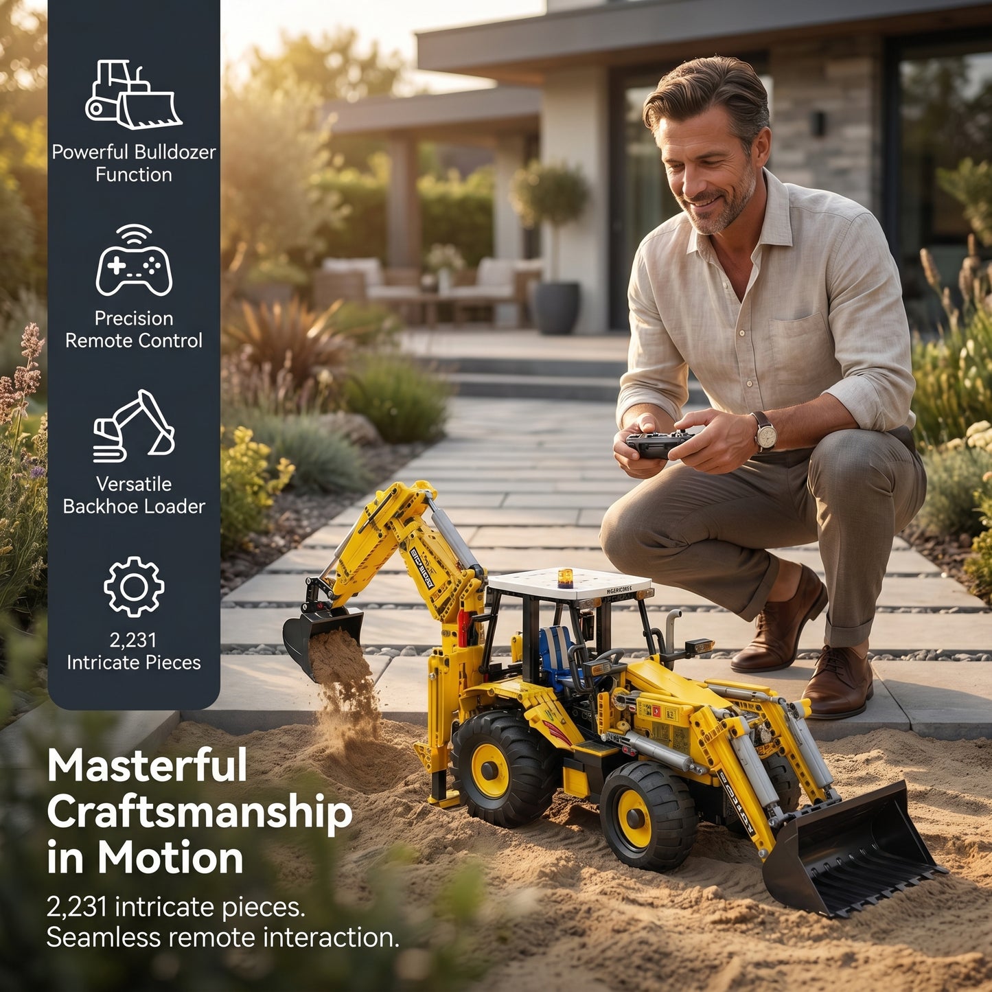 Bulldozer with Back Hoe（Remote Control Version）