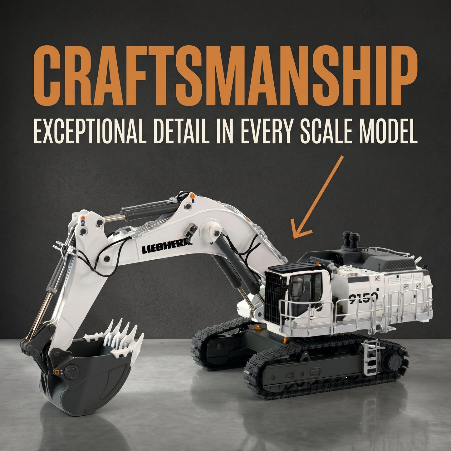 WSi - Liebherr R9150 Excavator White - 1:50th